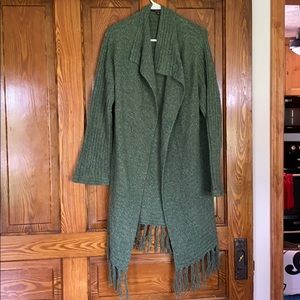 Green knitted sweater